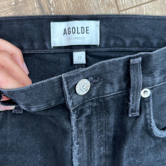 Agolde Straight Leg High Waited Black Jeans - Picture 4 of 6